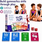 Shuffle Up Gymnastics Jeux de cartes - 70+ Amusant & Cartes de compétences actives pour les enfants, cartes de fitness développer des fondamentaux, l'endurance & La force, facile à jouer pour les enfants. Carte de niveau de compétence multiple inclus 2 Dies