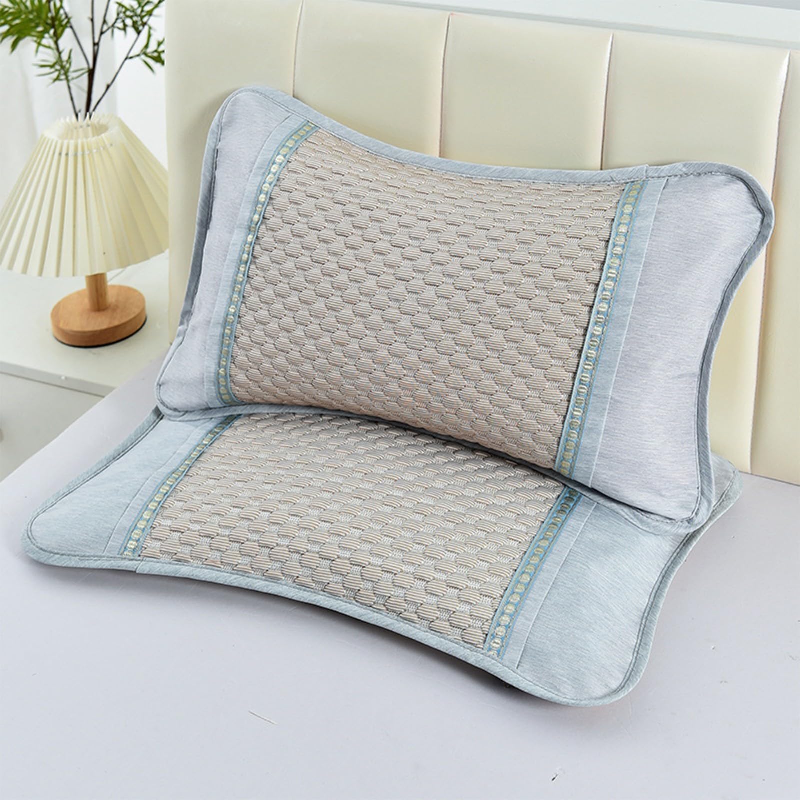 Body Pillows for Adults Summer Ice Silk Pillowcase with Bead Design Detachable and Washable Neck Protection Cover