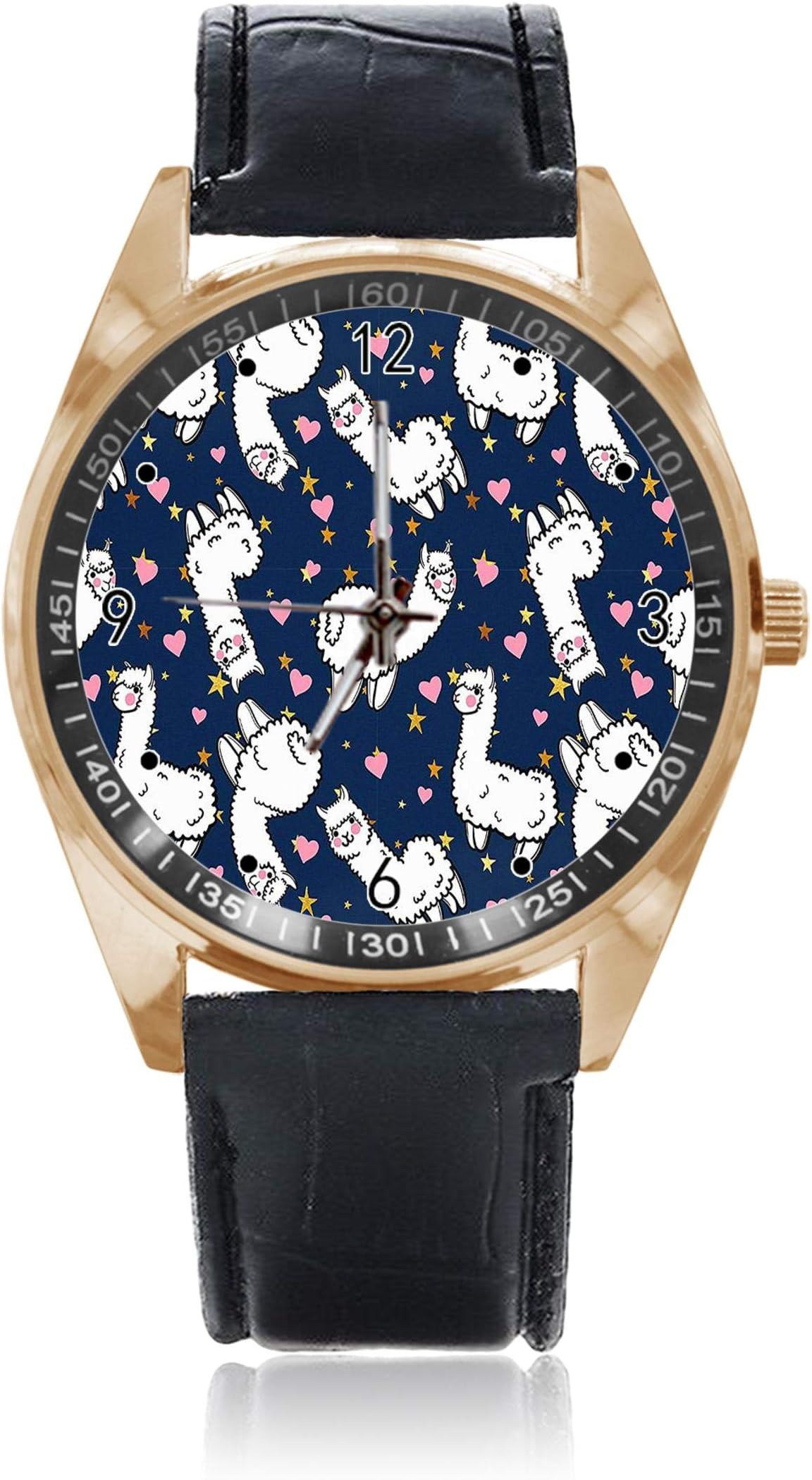 Choeter Little Sheep Custom Personalized Mens Womens Watch Waterproof Stainless Steel Quartz Wrist Watches with Replaceable Leather Band