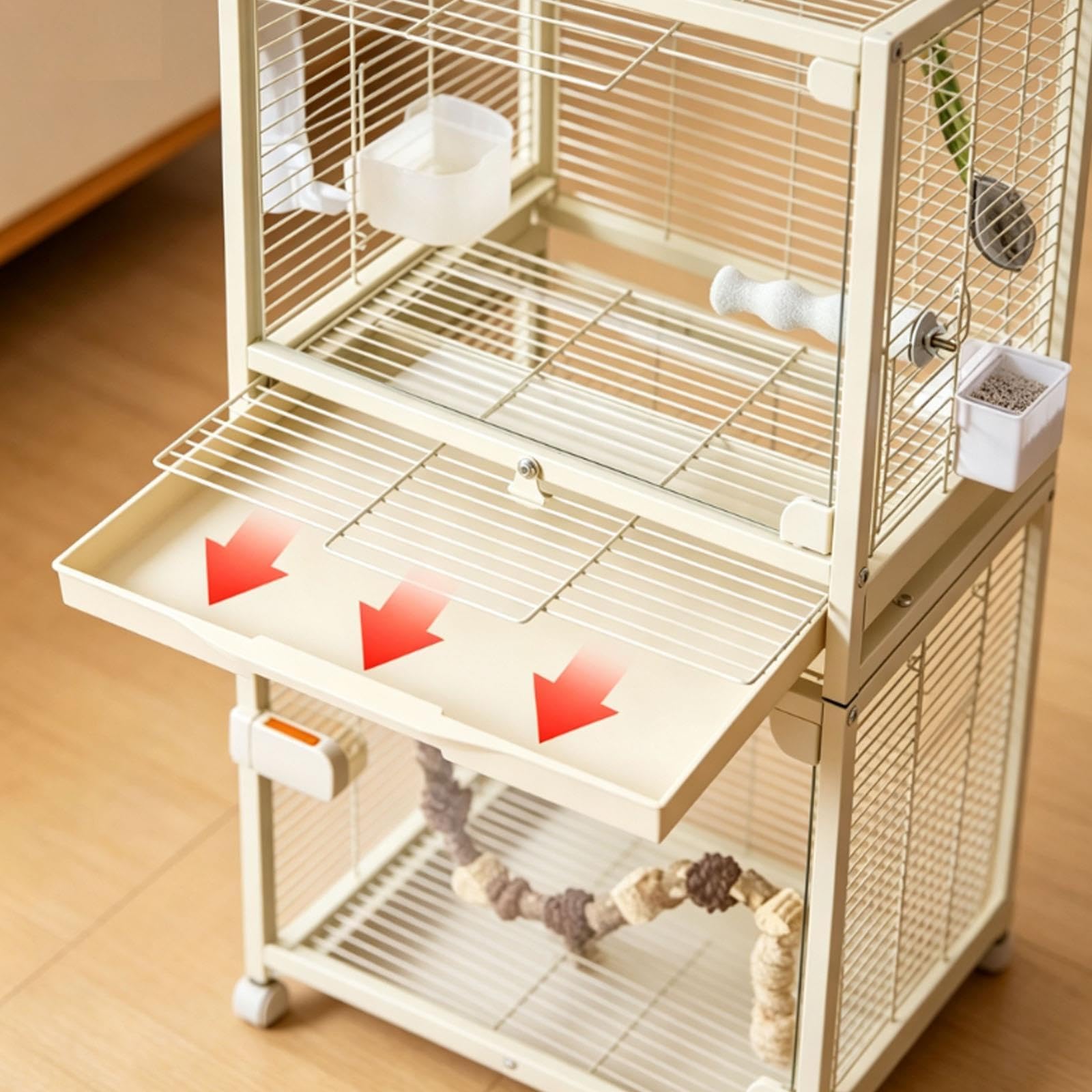 Stapelbarer Vogelkäfig Gehärtetes mit Horizontalem Draht für Sittiche
