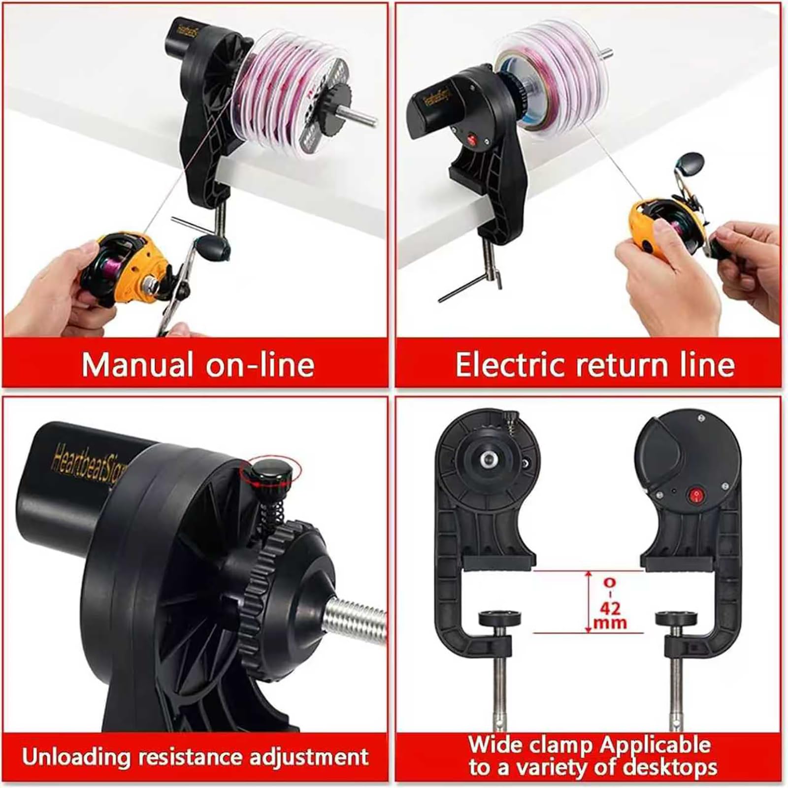 Bobinadora Eléctrica Para Hilo De Pescar, Bobinadora Portátil Para Carretes De Pesca, Bloqueo De Bloqueo De Carrera De 0-42 Mm, Para Carretes De Pesca, Regalos De Pesca Diseñados Específicamente