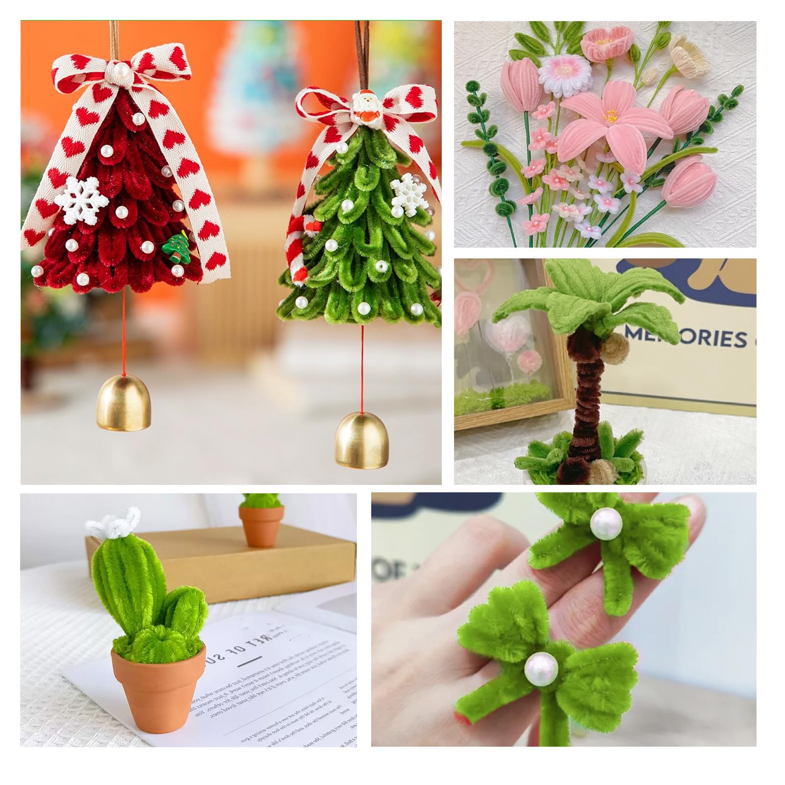 Pfeifenreiniger, Bastelbedarf, grüne Pfeifenreiniger, Bulk, 360 Stück, 30,5 cm, flauschiges Chenille-Stiel-Set für kreative lustige Sachen, Dekorationen, Projekte, Kunst und Handwerk für Kinder