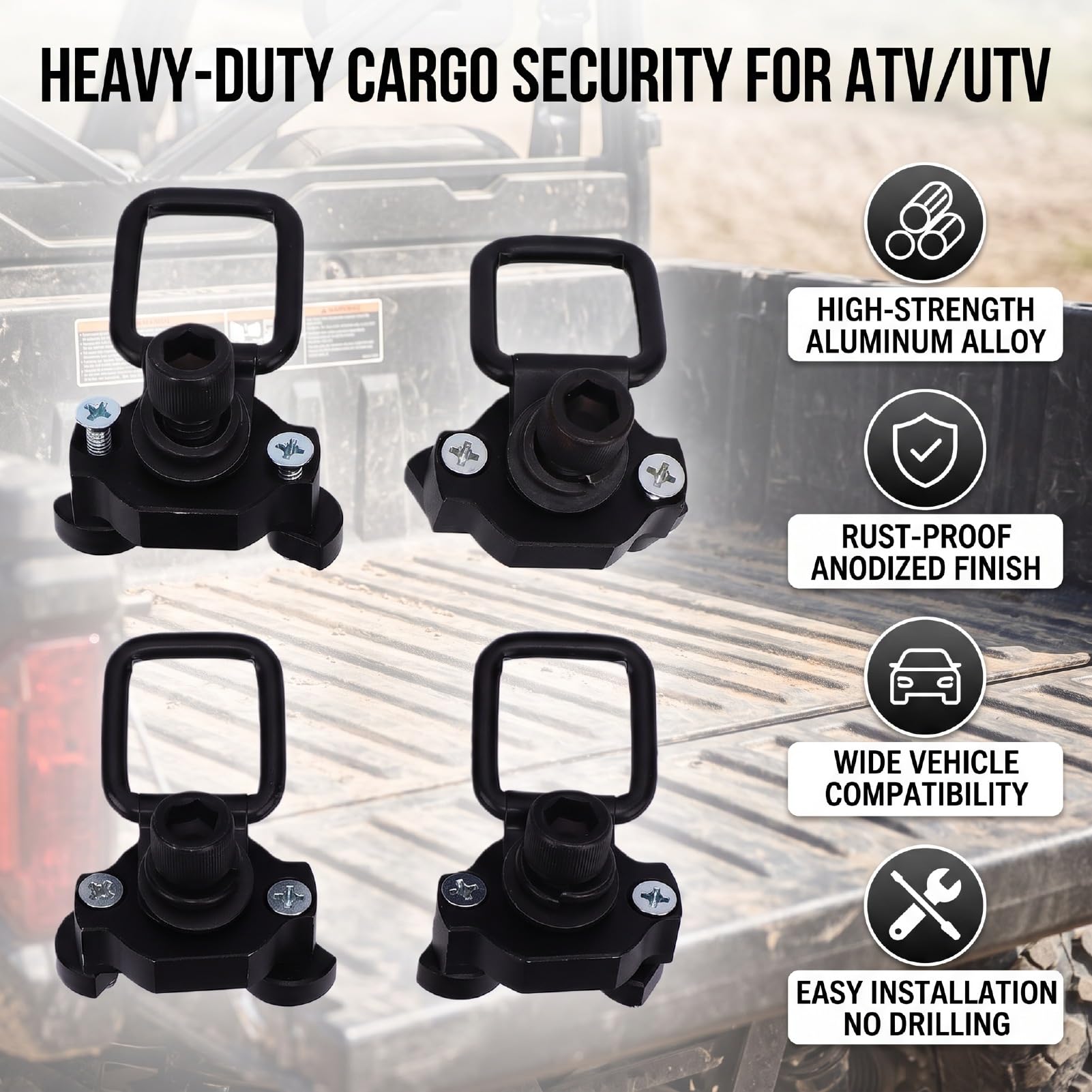 FTVOGUE Zurranker für ATV UTV Schwerlast D Ring