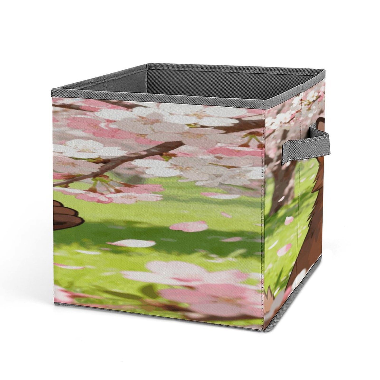VstaDank A Gentle Sniff in The Cherry Breeze Storage Bin Collapsible Storage Cubes Organizer Oxford Cloth Storage Box with Dual Handles Large Stackable Closet Storage Bins for Sheets Hat Sweater