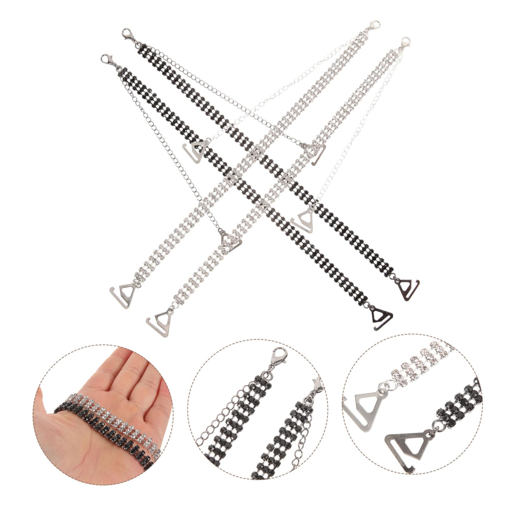 10pares Rhinestone Strap Ajustables Para Mujer Tirantes De Sujetador Invisibles Para Bodas y Ocasiones Especiales