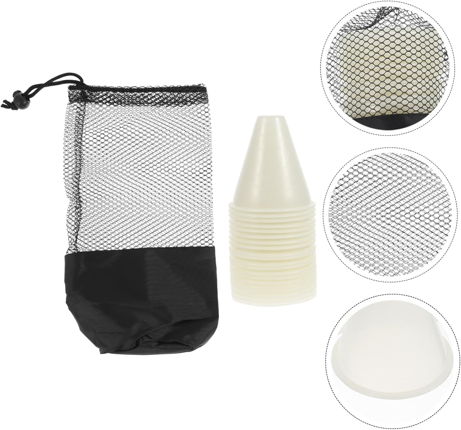 20-Piece Glow-in-the-Dark Roller Skating Training Cones Set Carry Bag Anti-Wind Road Markers for Sports Agility Drills and Obstacle Courses