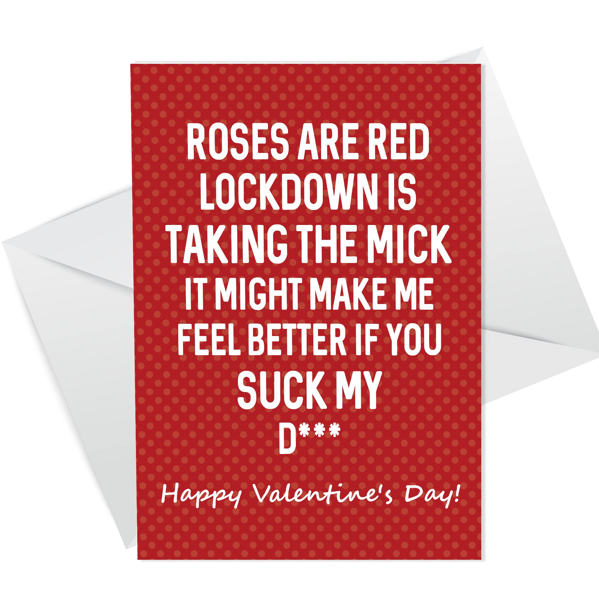 RED OCEAN RUDE Valentines Day Card For Girlfriend Cheeky Naughty Humour Lockdown Card For Her