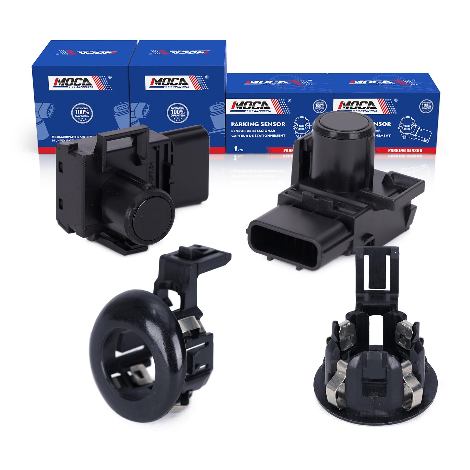 MOCA 39680-TK8-A11 4X Parking Assist Sensor w/Retainer Holder Fit for Honda 2012-2015 Pilot 3.5L, for Honda 2011-2017 Odyssey 3.5L
