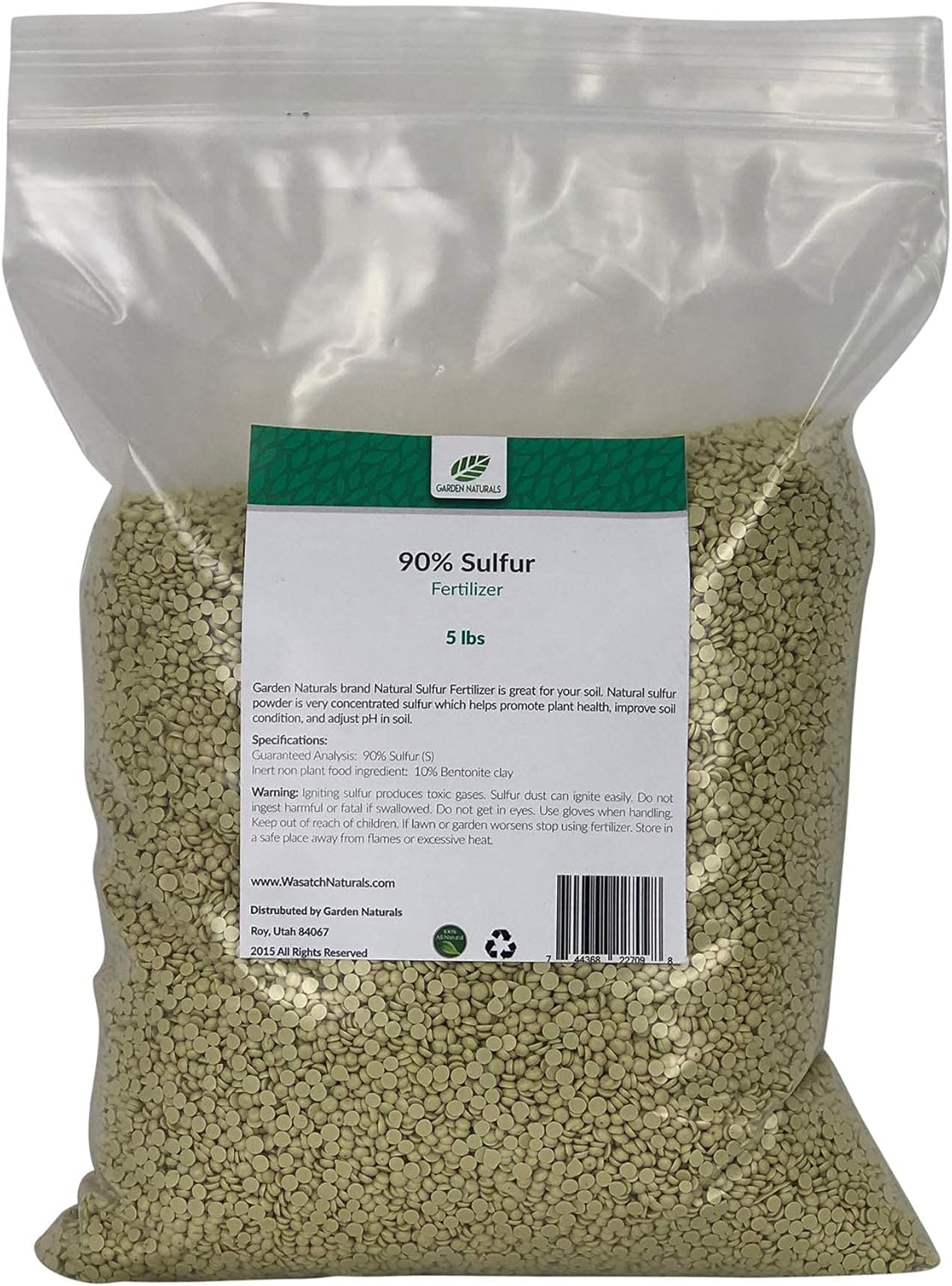 Sulfur Fertilizer 90% 15 Pounds by Garden Naturals