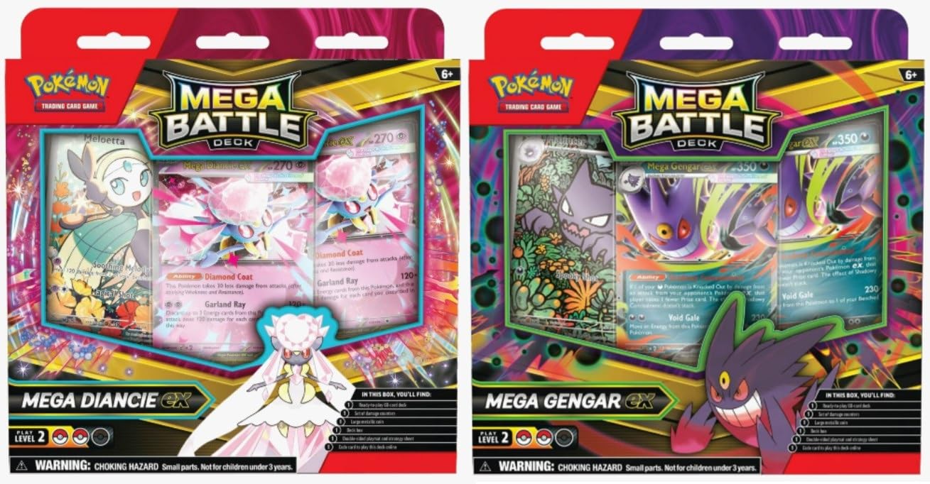 Pokemon Trading Card Game Mega Battle Deck 2 Pack Mega Gengar ex and Mega Diancie ex