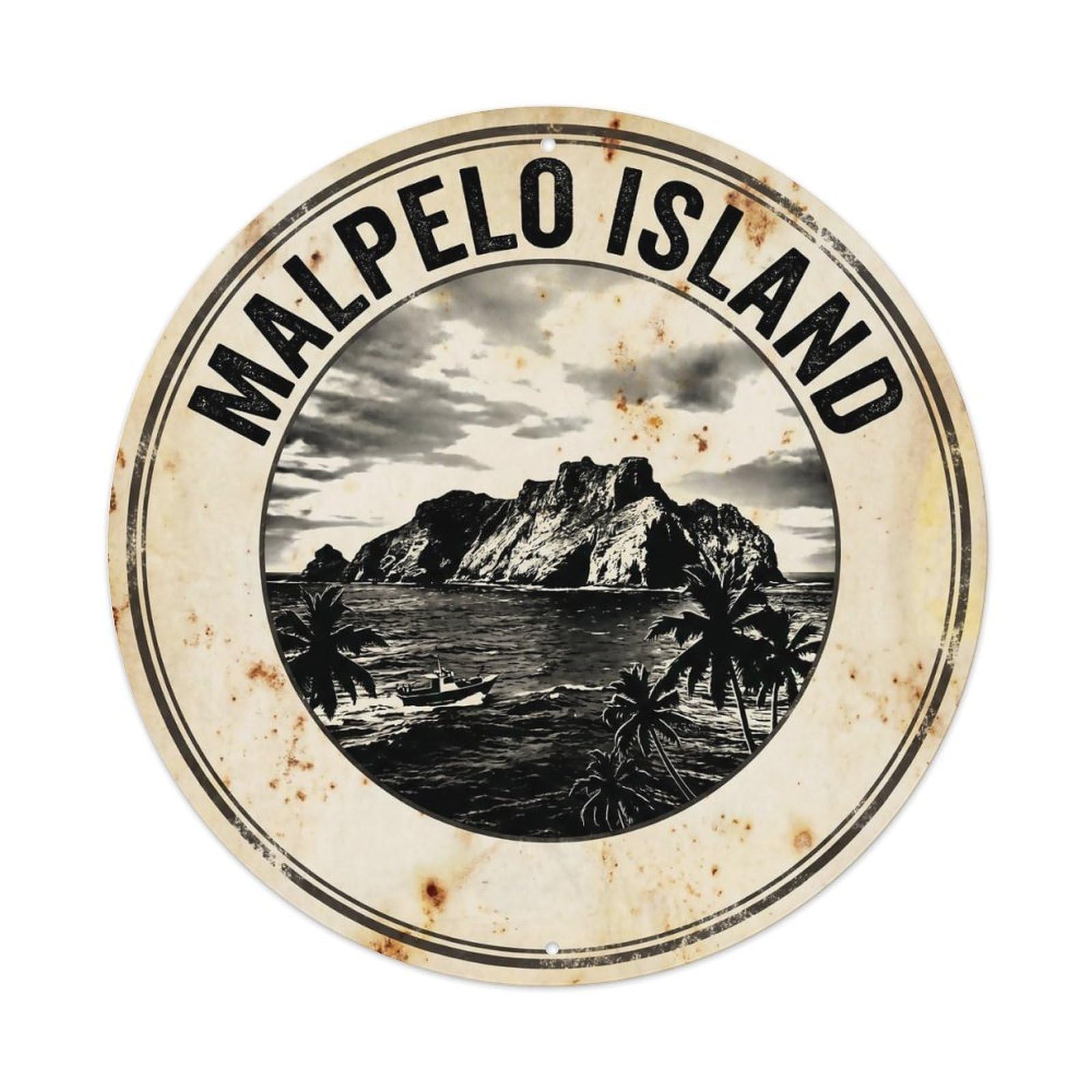 Malpelo Island Beach Escape Seaside Scenery Metal Tin Sign