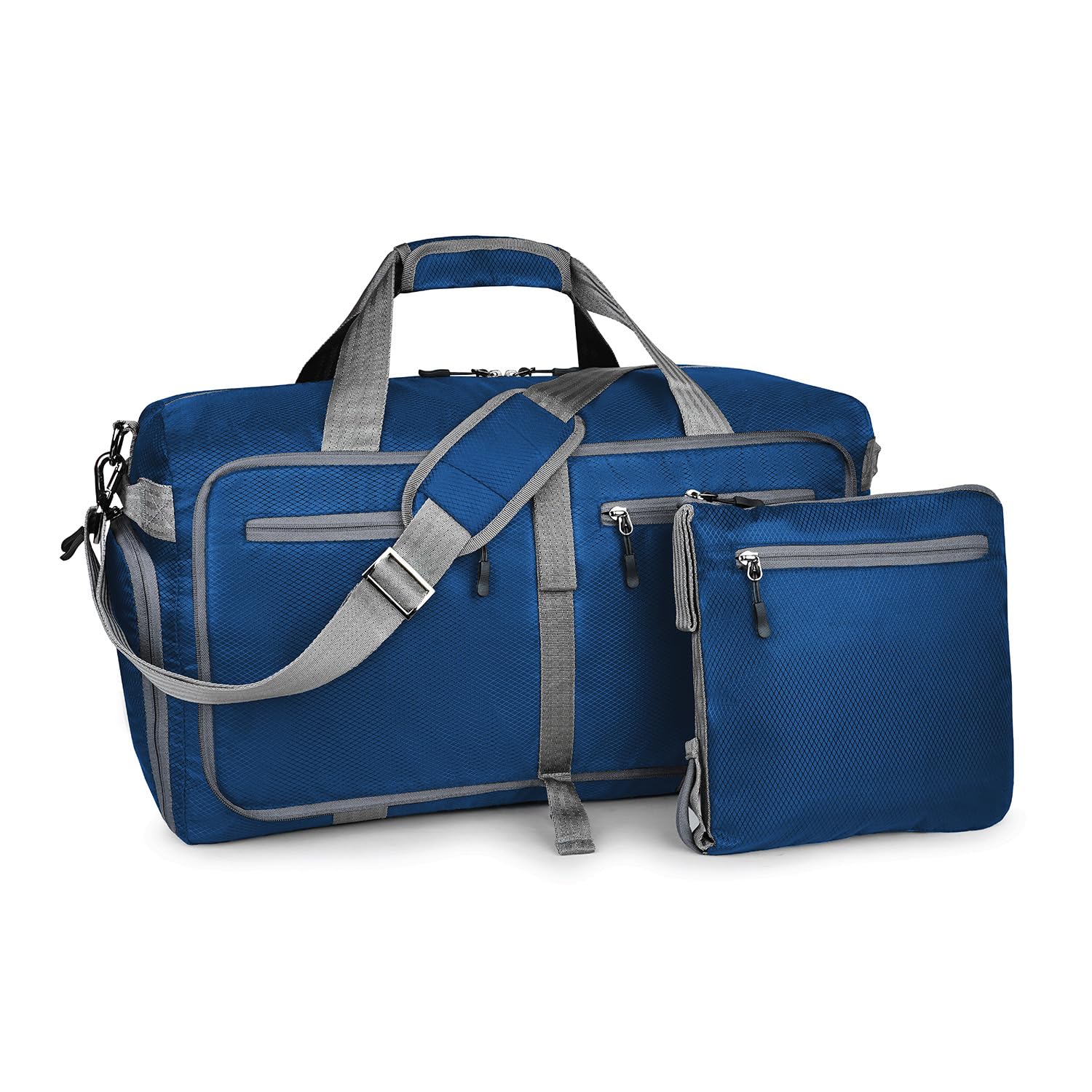 Polyester Foldable Carry On Luggage Duffel Luggage Bag For Travel, Packing And Storage - Men And Women's - 45 L, Navy Blue, 12Cm