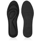 2 Pairs Memory Foam Insoles, Full-Foot Responsive Cushioning, Plantar Fasciitis Insoles for Women Man, Orthotic Shoe Inserts Arch Support Inserts for Foot Health (Black, W 7.5-8.5 /M 5.5-6.5)