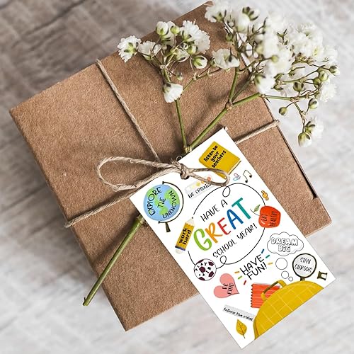 Vista 70 de Etiquetas divertidas para bolsas de regalo de regreso a clases, divertidas etiquetas de regalo para el primer día de escuela, etiquetas de regalo