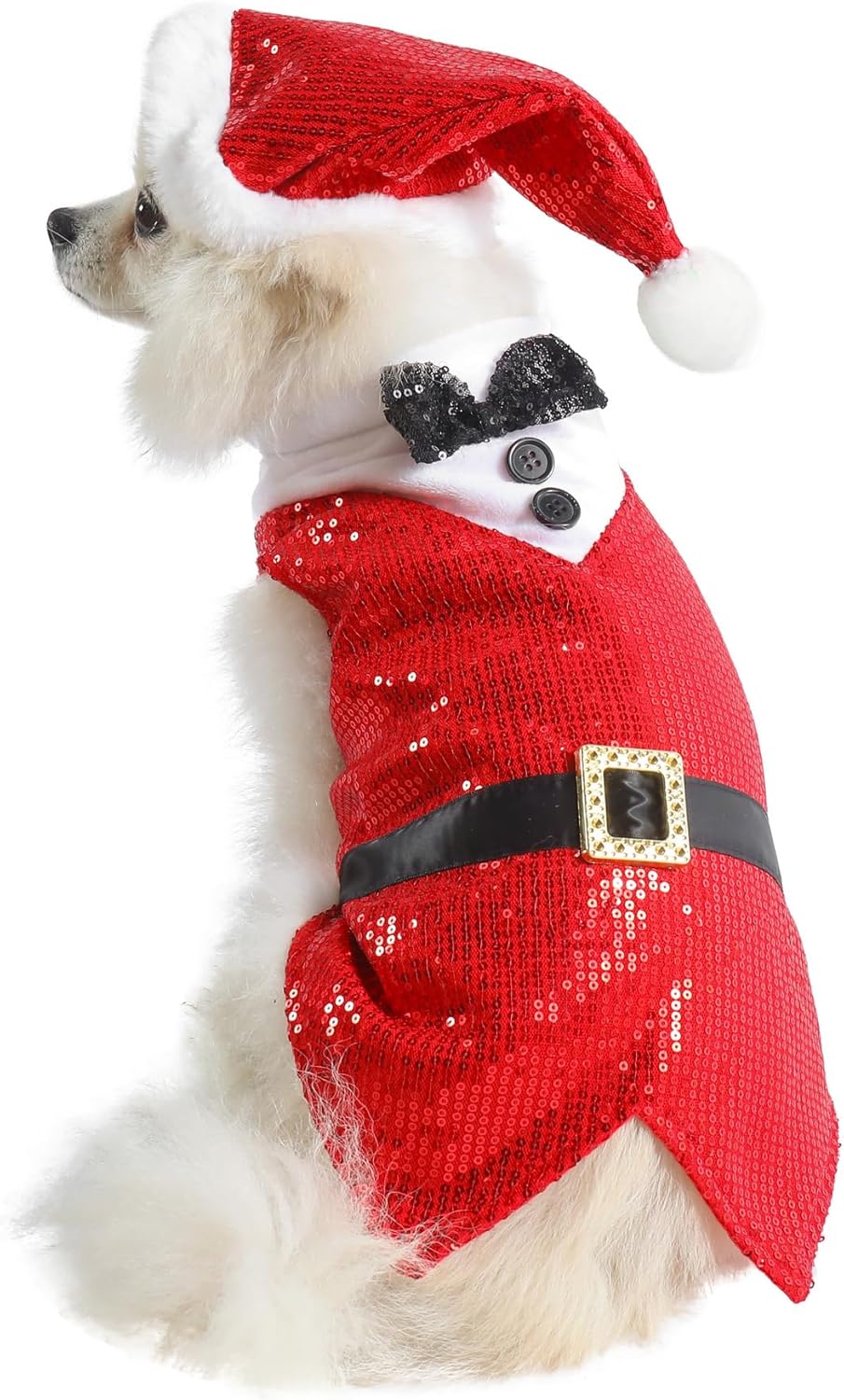 Mogoko Dog Cat Christmas Costume Sequin Dog Tuxedo Pet