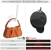 Vista 3 de Pack of 10 Wall Mounted Hat Hooks/Hat Rack Baseball Caps/Holds 10+ Hats/L-Shaped Hat Rack Baseball Caps/Modern Wall Mounted Hat Rack Closet Organizer