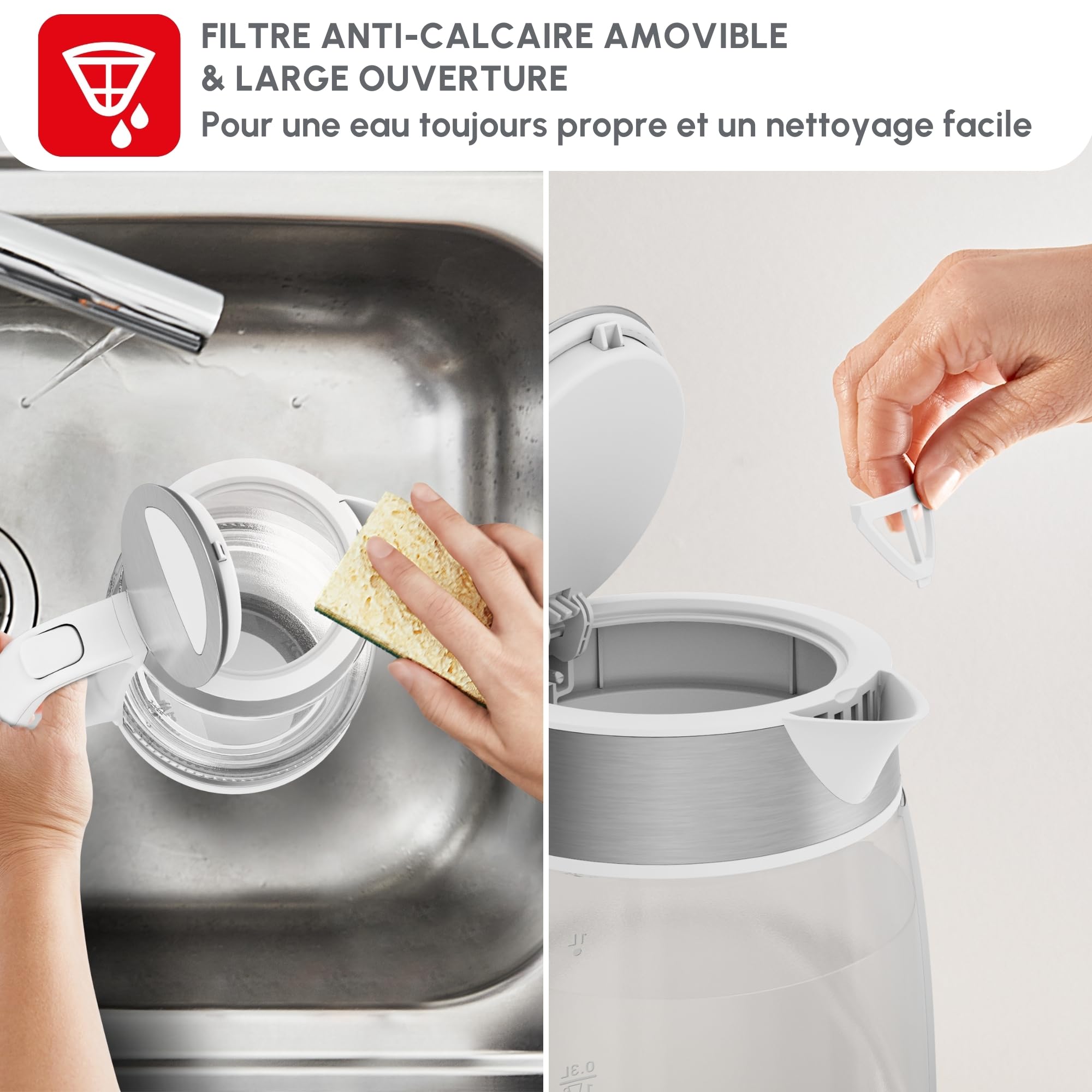 Moulinex Bouilloire Électrique 1,7 L Verre, BY6R5130