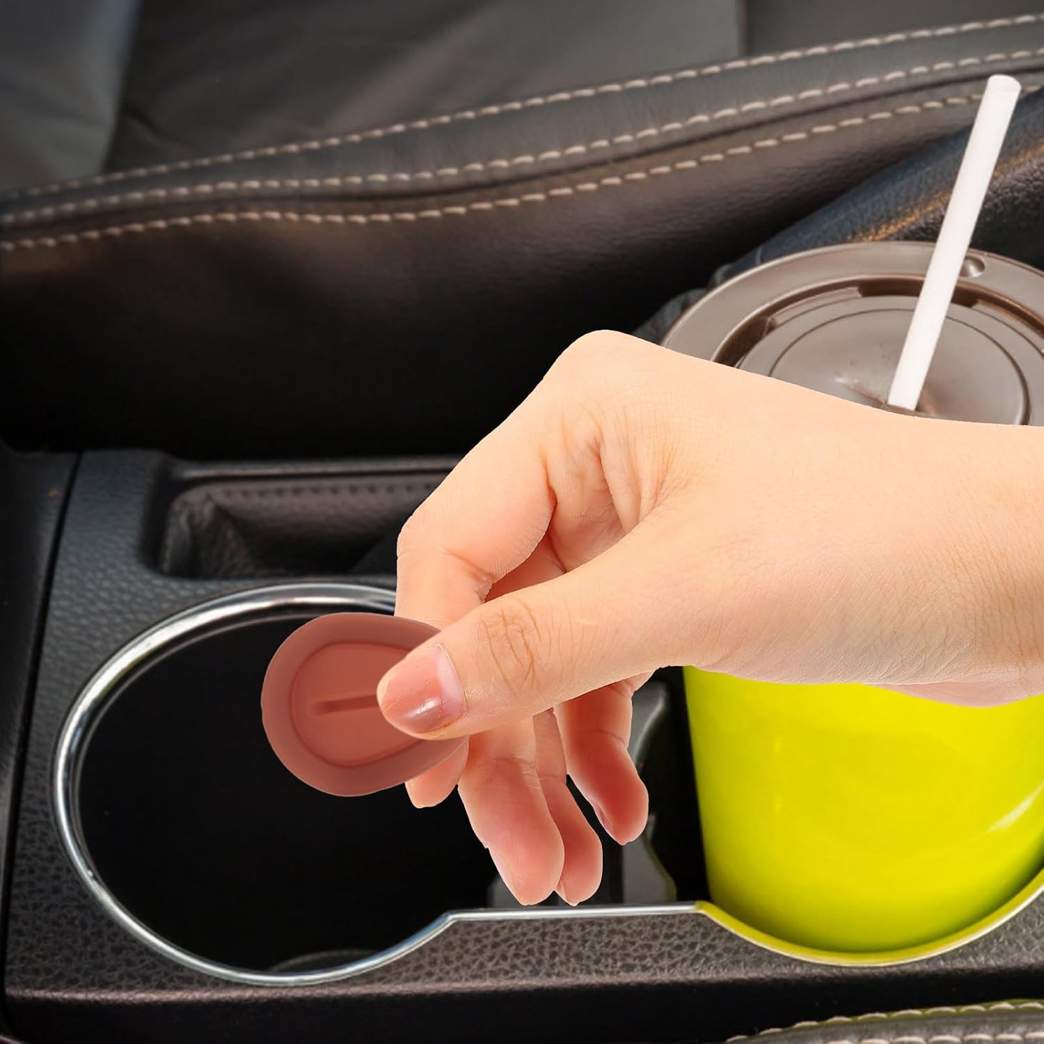 BESPORTBLE Car Cup Holder Position Limiter for Stable and Heat Resistant Durability 12pcs Silicone Insert Pad with Regular Mug and Sports Bottle in SUV Center Console image 5