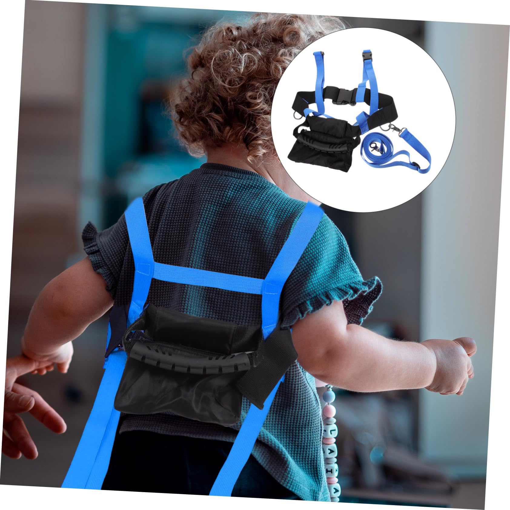 Harnais de Ski Garçon et Filles Bleu en Nylon Polyester pour Entraînement