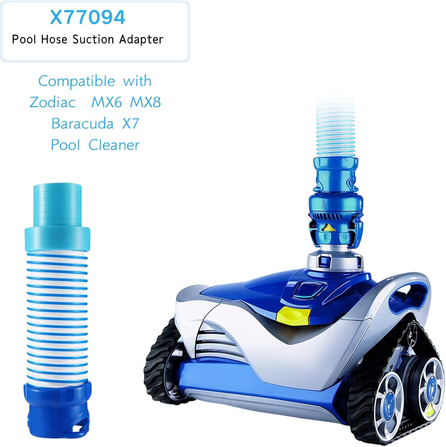 X77094 Pool Vacuum Hose Adapter, Swimming Pool Suction Adapter for Zodiac Baracuda MX6 MX8 X7 Pool Cleaner, Cleaner Leaf Catcher