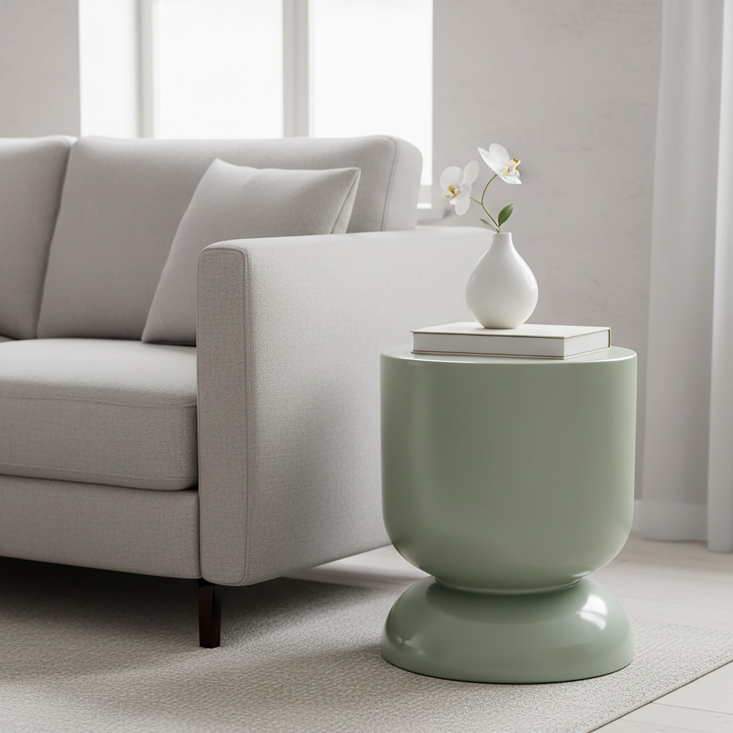 Relaxdays Tavolino & Sgabello, Design a Clessidra, Oggetto Decorativo per Soggiorno, HxD: 46 x 36