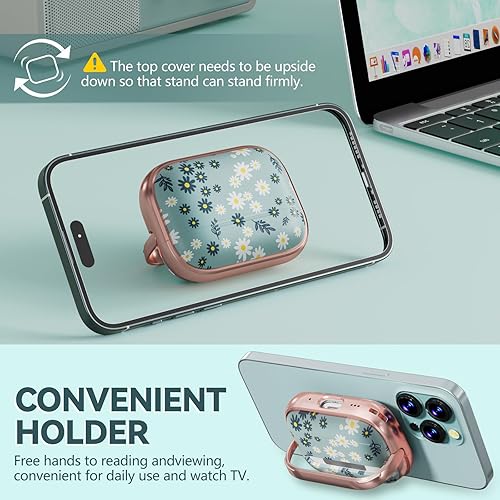 Miniatura 5 de Inesore Funda rígida para AirPods Pro de 2 generación con candado, diseño de flores, lindo AirPod Pro 2, fundas rígidas para iPod Pro para mujeres y