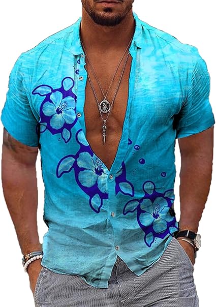 Chemise Tropicale Homme à Carreaux Style Hawaïen - Col à Revers, Légère Et Respirante - Pour été, Plage, Sortie Décontractée