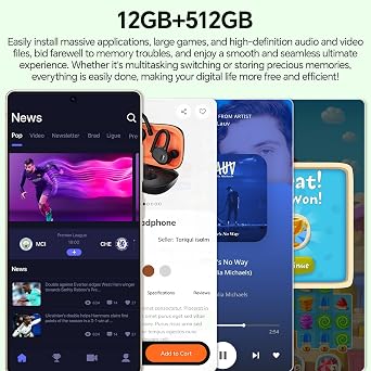 GA25 Unlocked Cell Phones, Android 14 Smartphone with Built-in Stylus, 5000mAh Battery, 12GB+512GB, Expandable to 1TB, 6.9 QHD+ OLED Display, 5G, Dual SIM, GPS & WiFi