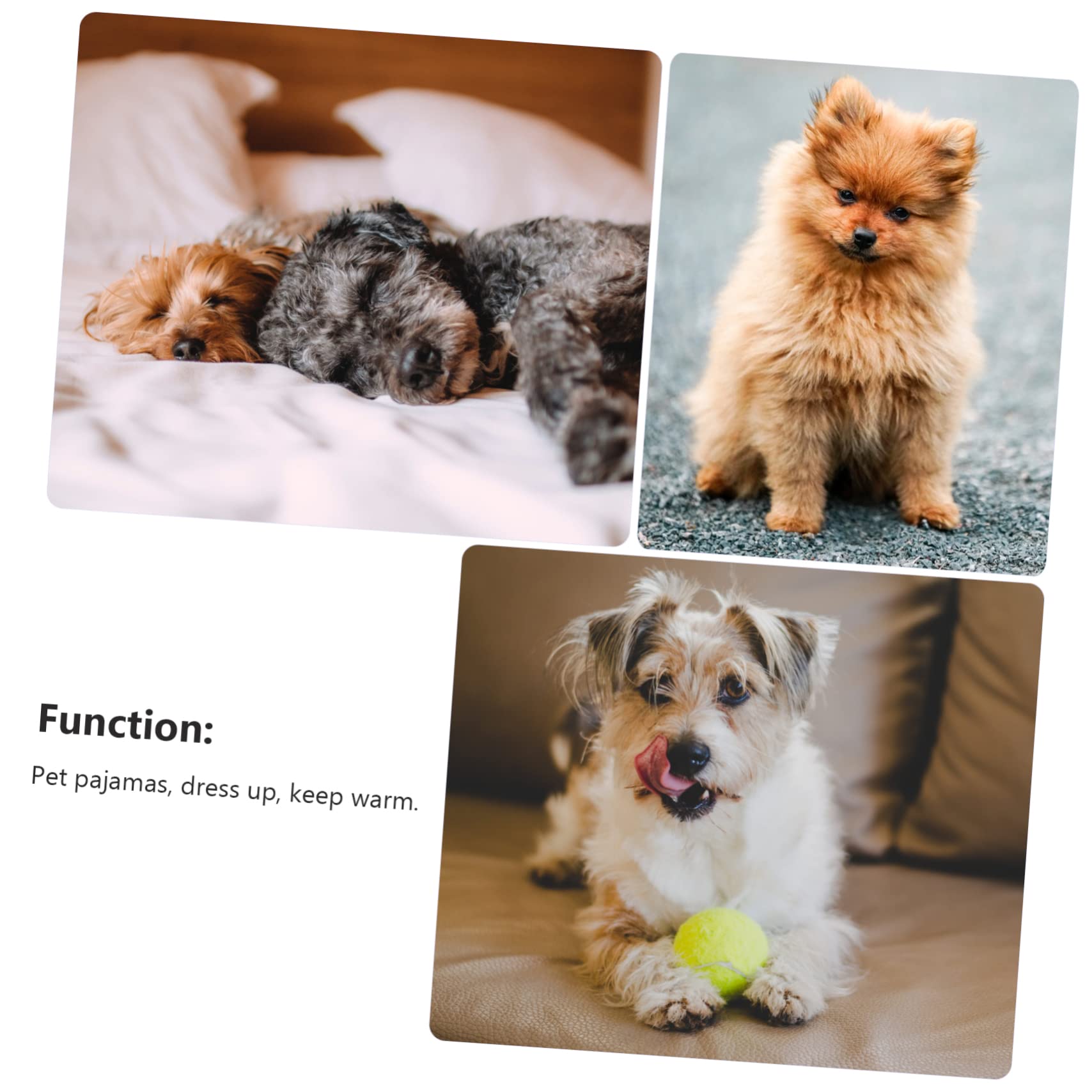 POPETPOP 3pezzi Pigiama Per Cani Traspirante Con Design Cartone Animato Abbigliamento Per Animali Domestici Per Feste Natalizie e Foto Di Famiglia