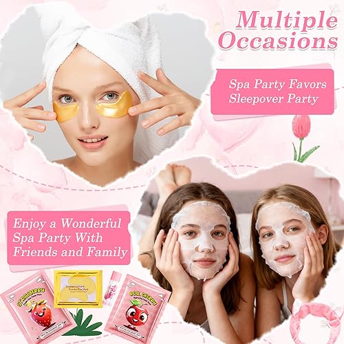 Miniatura 3 de 110PCS Spa Party Supplies for Girls,Spa Party Favors Include Lip Mask,Foot Bath Bombs,Face Masks,Lip Mask Skin Care Kit,Mothers Day Gifts,Bulk