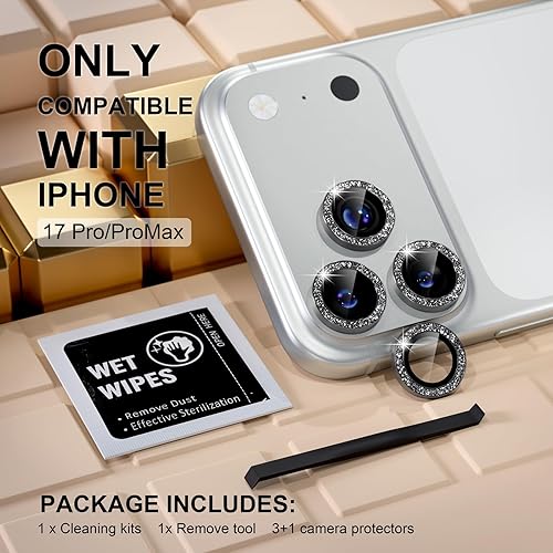 Miniatura 217 de Misea [3+1] Protector de lente de cámara para iPhone 14 Pro/iPhone 14 Pro Max, protector de pantalla de vidrio templado 9H, protector de pantalla