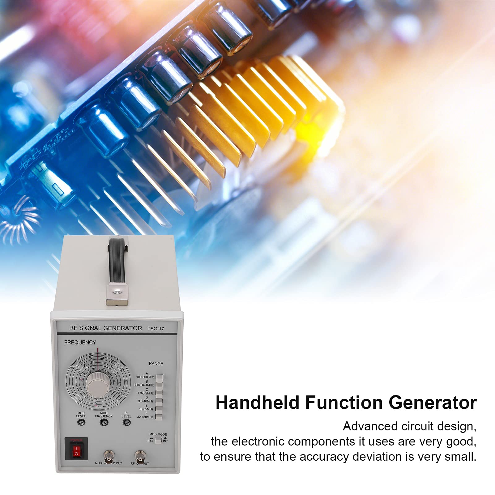 Generador de Señales TSG-17, Generación de Funciones de Alta Precisión de Alta Frecuencia para Dispositivos y Circuitos Electrónicos, Hierro, Portátil, para Medir