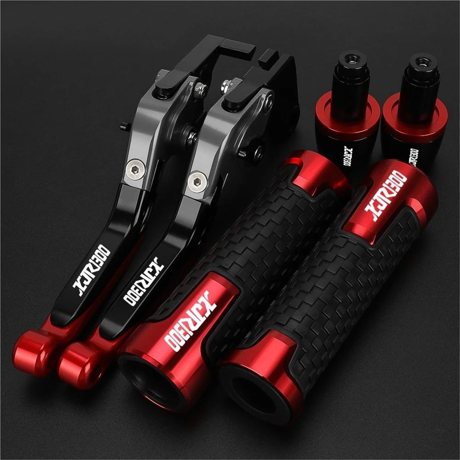 TGVSELPJ Motorcycle Part Folding Extendable Moto Adjustable Clutch Brake Levers Handbar Grips Ends for Y-AMAHA XJR1300 XJR 1300 1995-2003(Red 3)