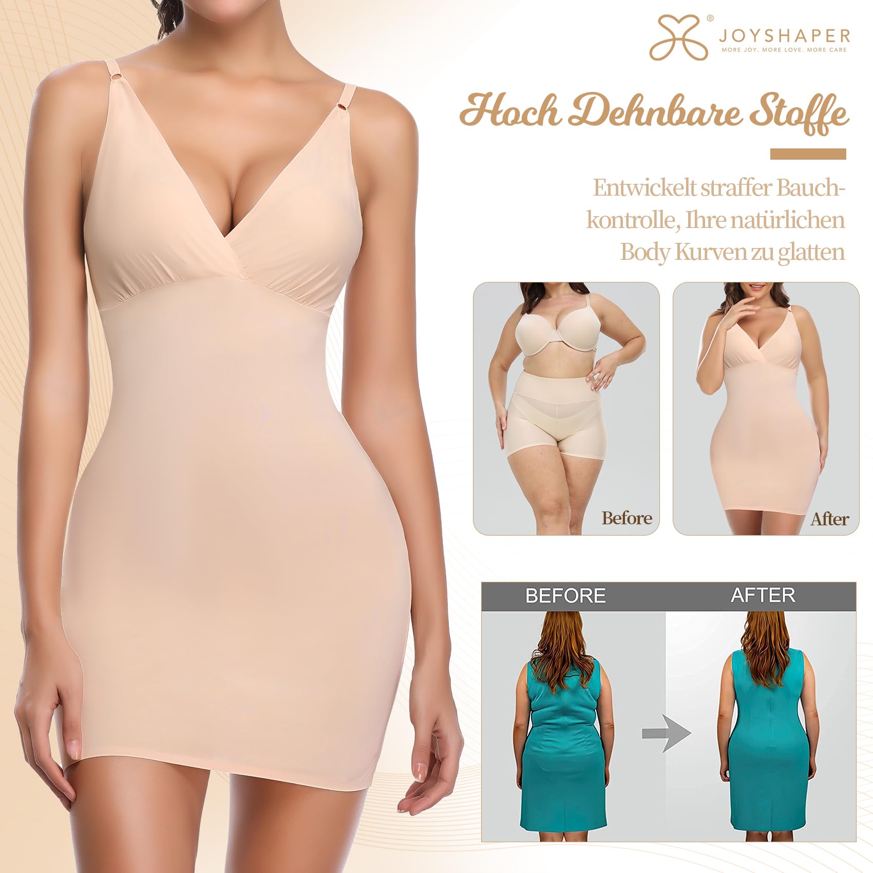 Joyshaper Vestido Tallado con Tirantes para Hombros Adecuado Prendas de Adelgazamiento Femenino