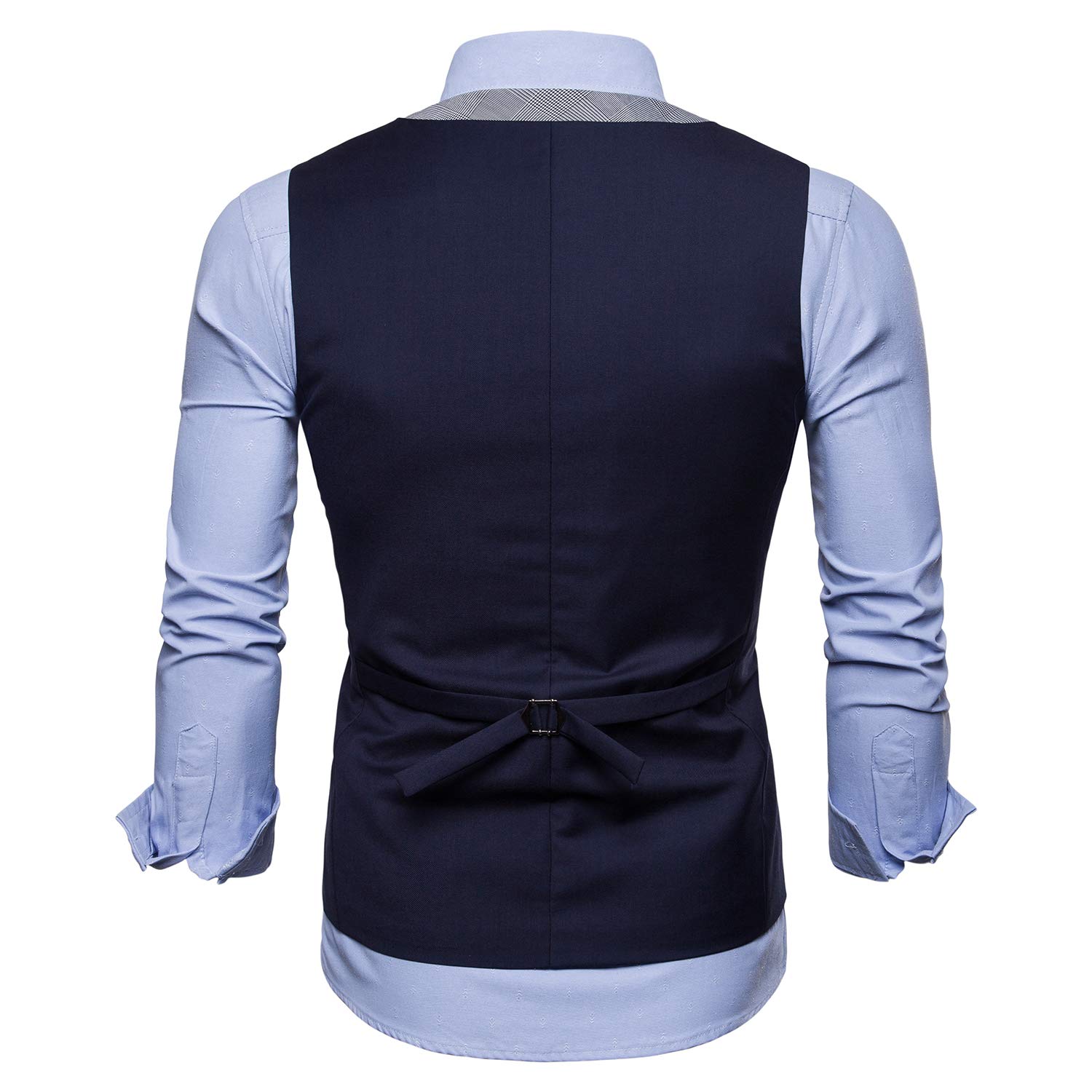 Fake Due Pezzi Gilet Uomo Slim Fit Blazer Senza Maniche Cerimonia Waistcoat