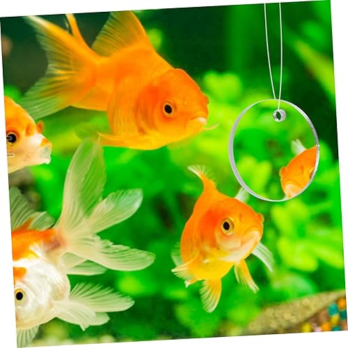 Miniatura 6 de TEHAUX 1 juego de espejo de entrenamiento Betta flotante decoración de pecera de doble cara Espejo de ejercicio Betta para acuario y resistente al