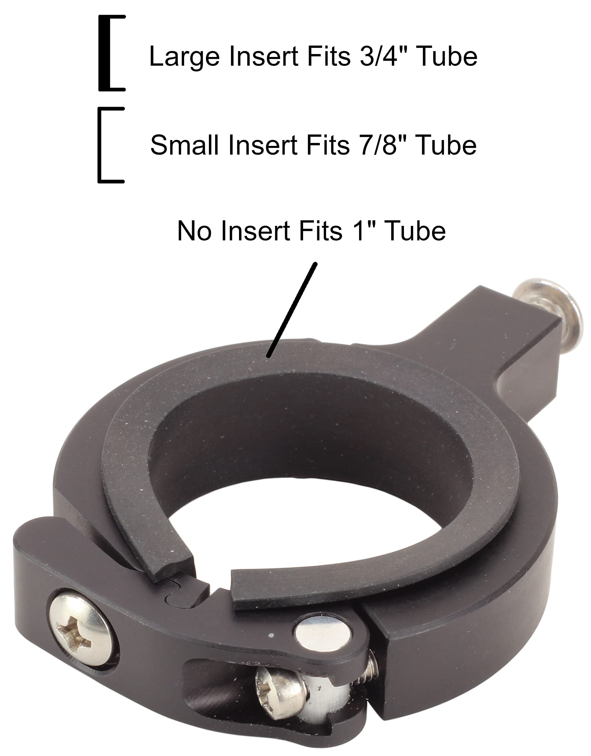 TKO Clamping Systems USA Billet Aluminum Slim Fit Roll Bar Accessory Mount Size 1 Black (3/4" - 1" Tube - View #9