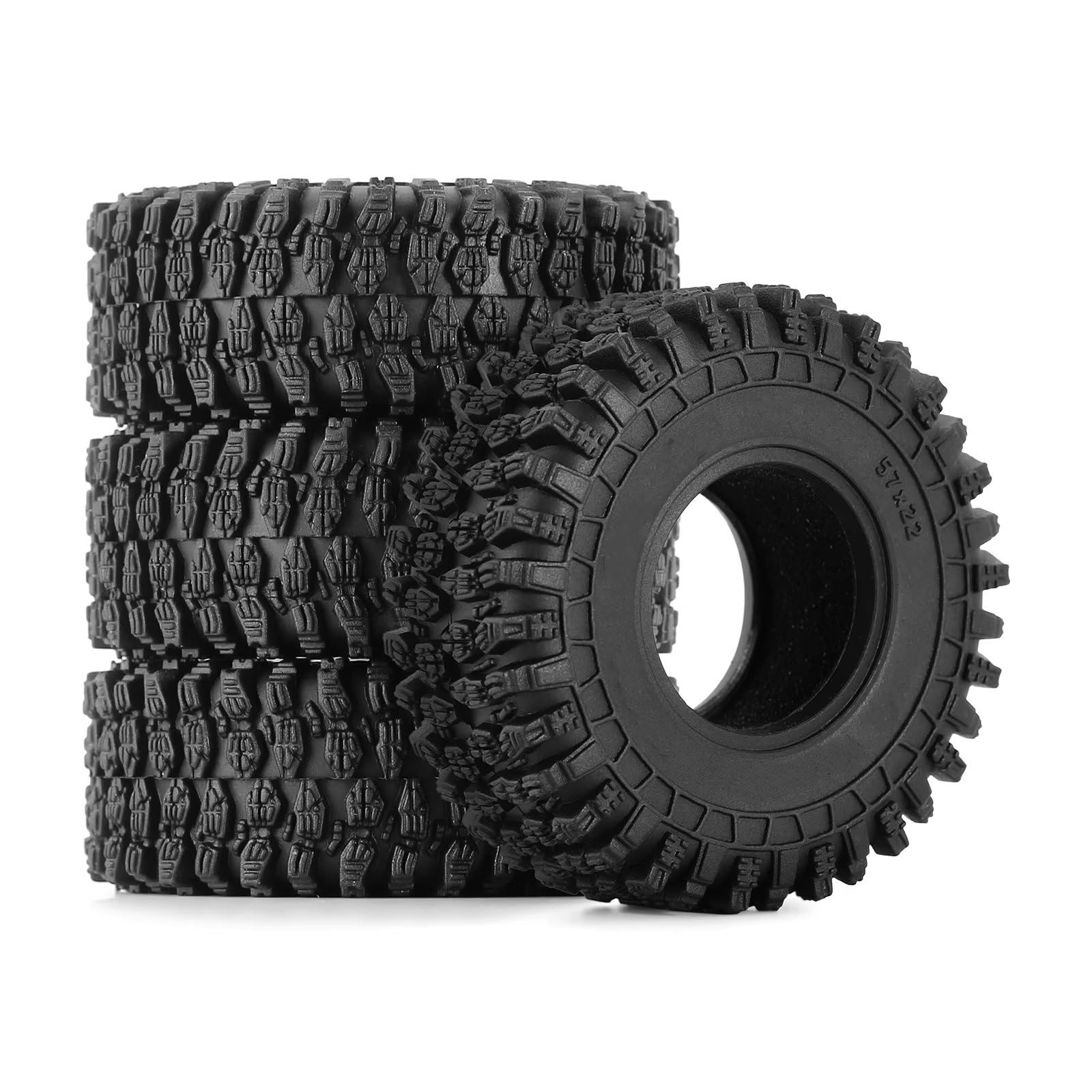 Neumáticos Coche RC para TRX4M para Axial para SCX24 para AX24 Actualización para Neumáticos De Rueda Súper Suaves Y Pegajosos 1,0 57 * 22mm para 1/18 1/24 Coche Trepador De Control Remoto