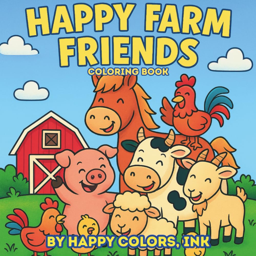 Happy Farm Friends: Coloring Book