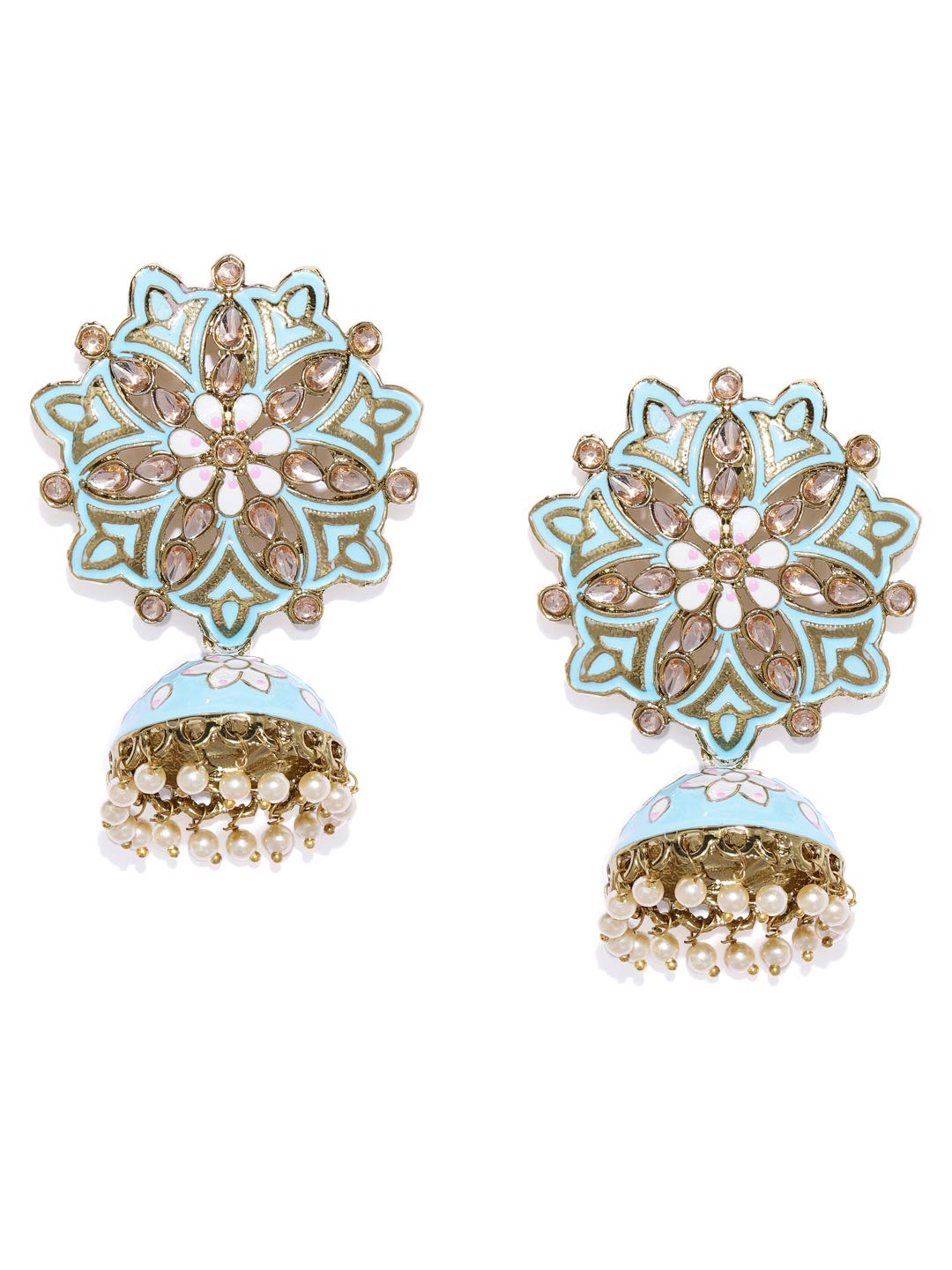 Zaveri Pearls Turquoise Blue Beautiful Enamelling Jhumki Earring For Women-ZPFK18487 (B0DBR1F1TJ) Amazon Price History, Amazon Price Tracker