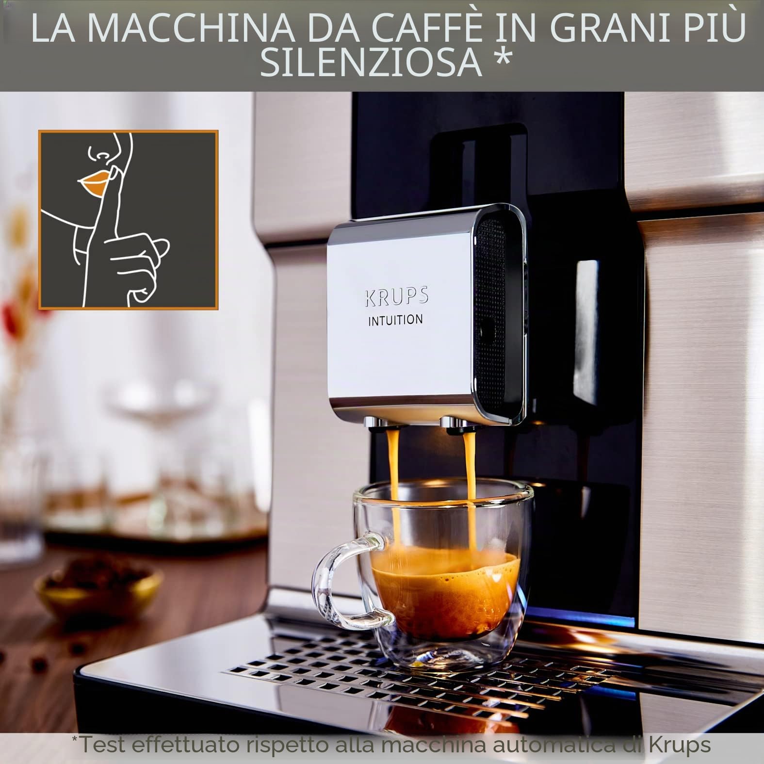 KRUPS Macchina da caffè grano, Pressione 15 bar, 17 bevande, Macchina per il caffè grano con smerigliatrice, Sistema One Touch Cappuccino, Touch screen, Indicatori luminosi, Intuizione Esperienza,
