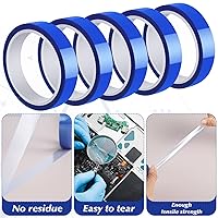Vista 5 de 5 rollos de cinta resistente al calor de 20 mm × 30 m (98 pies) Cinta de sublimación azul resistente a altas temperaturas, cinta azul resistente al