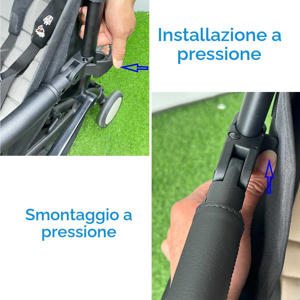 Accessori per passeggino per bambini, barra paraurti, bracciolo, maniglia, traversa compatibile con Babyzen YoYo 2 e Yoyo+, nero