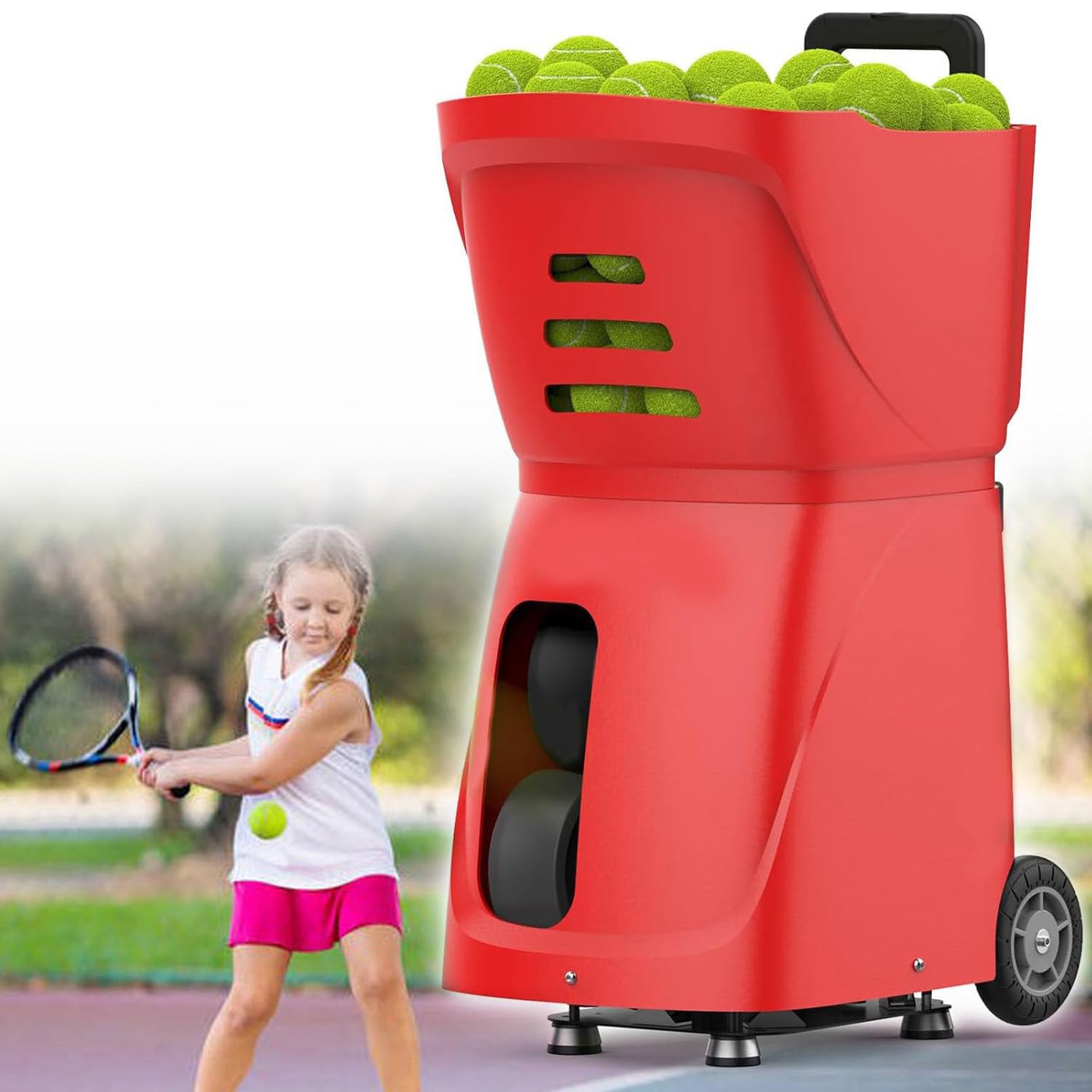 Tennis-Launcher – App-gesteuert, batteriebetrieben mit einstellbaren Geschwindigkeitseinstellungen zur Verbesserung der Fähigkeiten