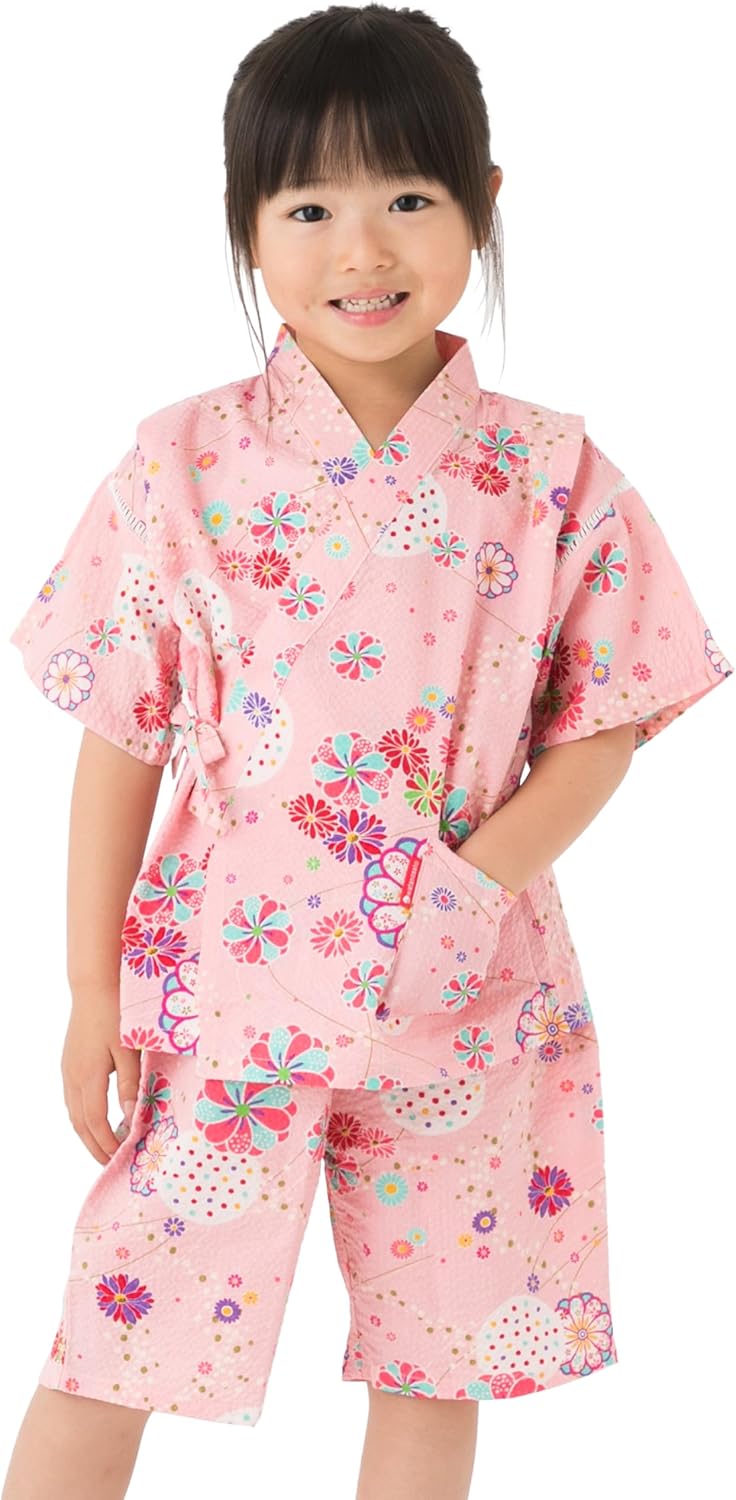 綿の郷(ワタノサト) サイズ90⁄ピンク 女の子用リップル生地