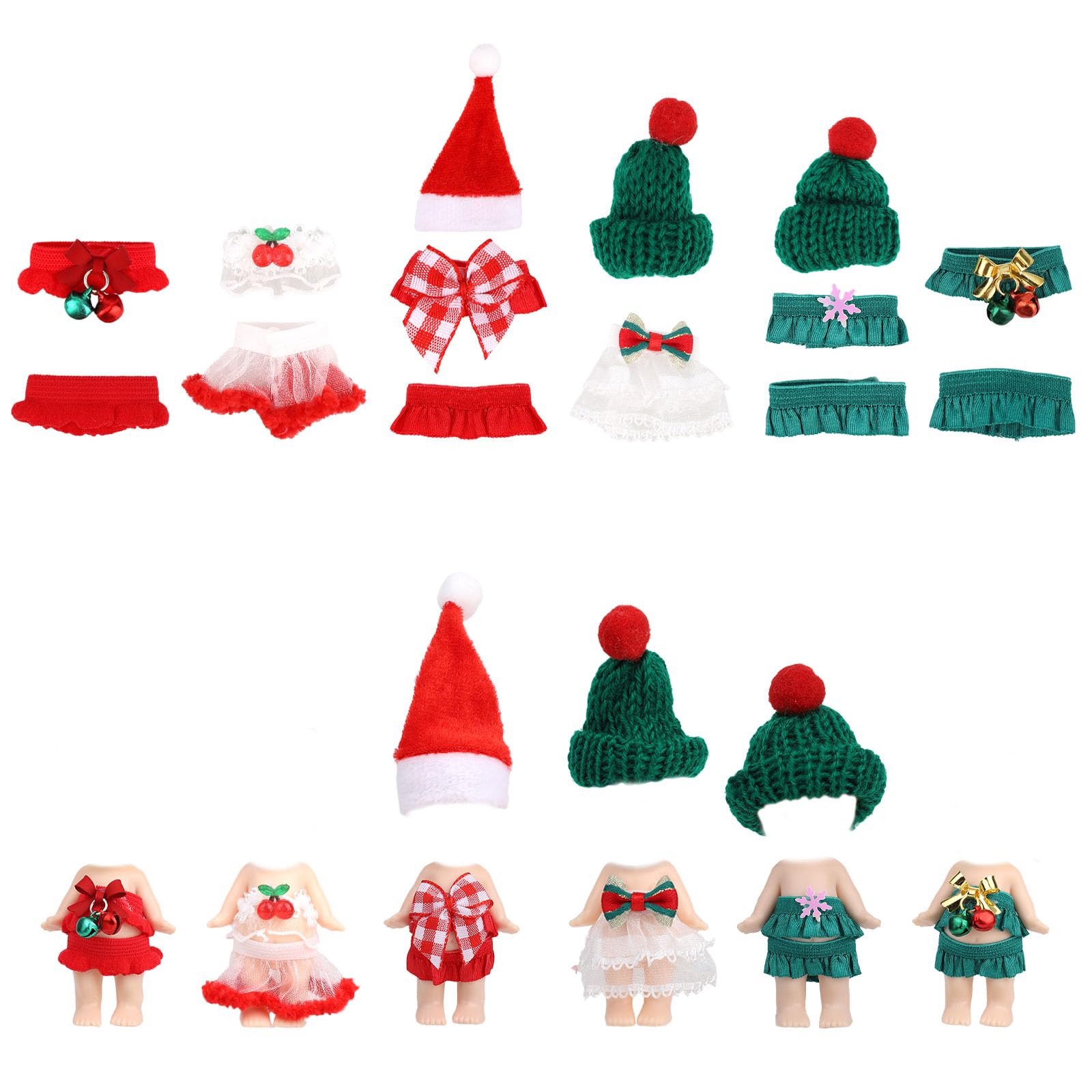 6 Sets Doll Christmas Clothes for 3in7.62cm