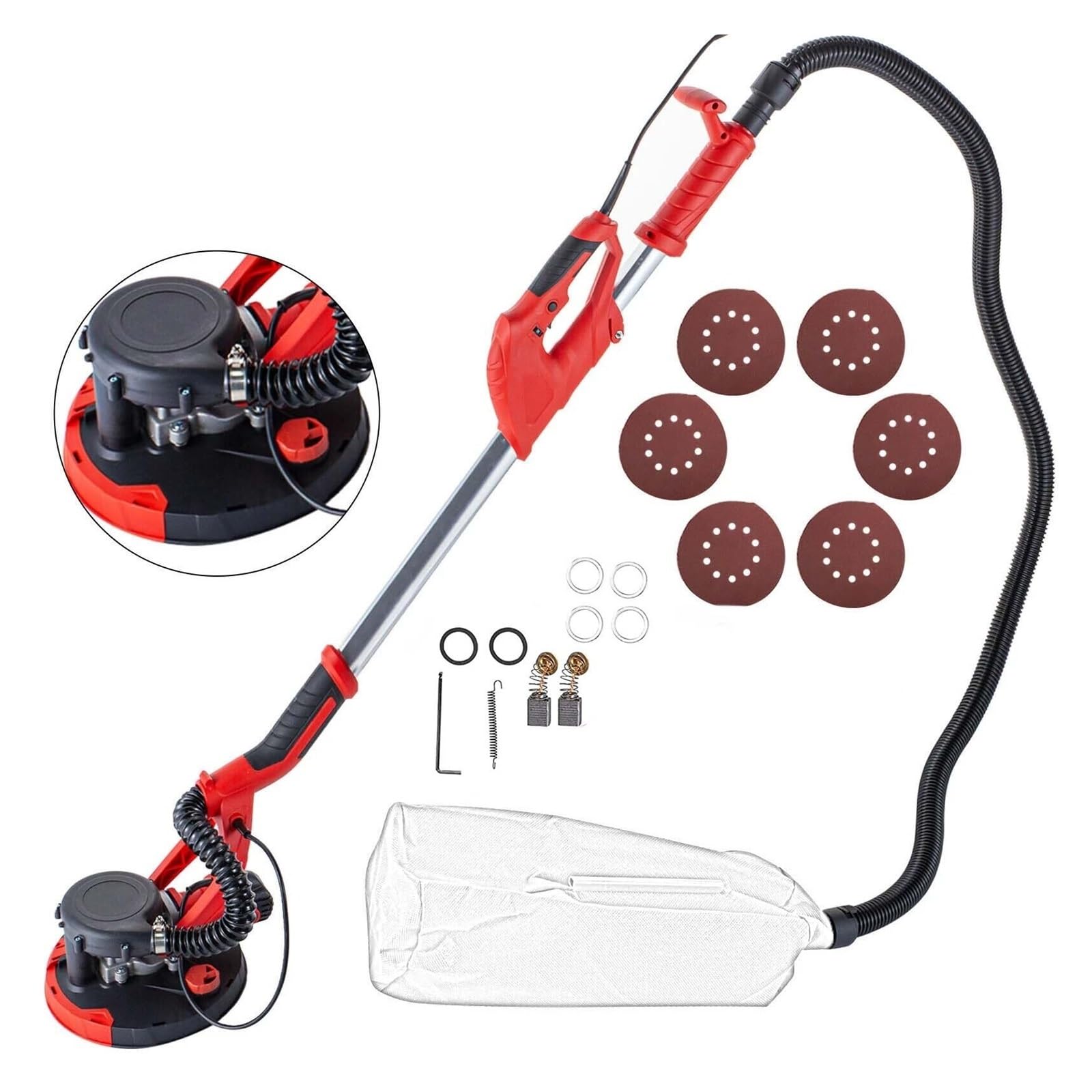 Aubest One Color Electric Wall Sander 850W Drywall Sander Variable Speed 800-1750Rpm No Dust Electric Wall Lime Sander Grinding Machine Power