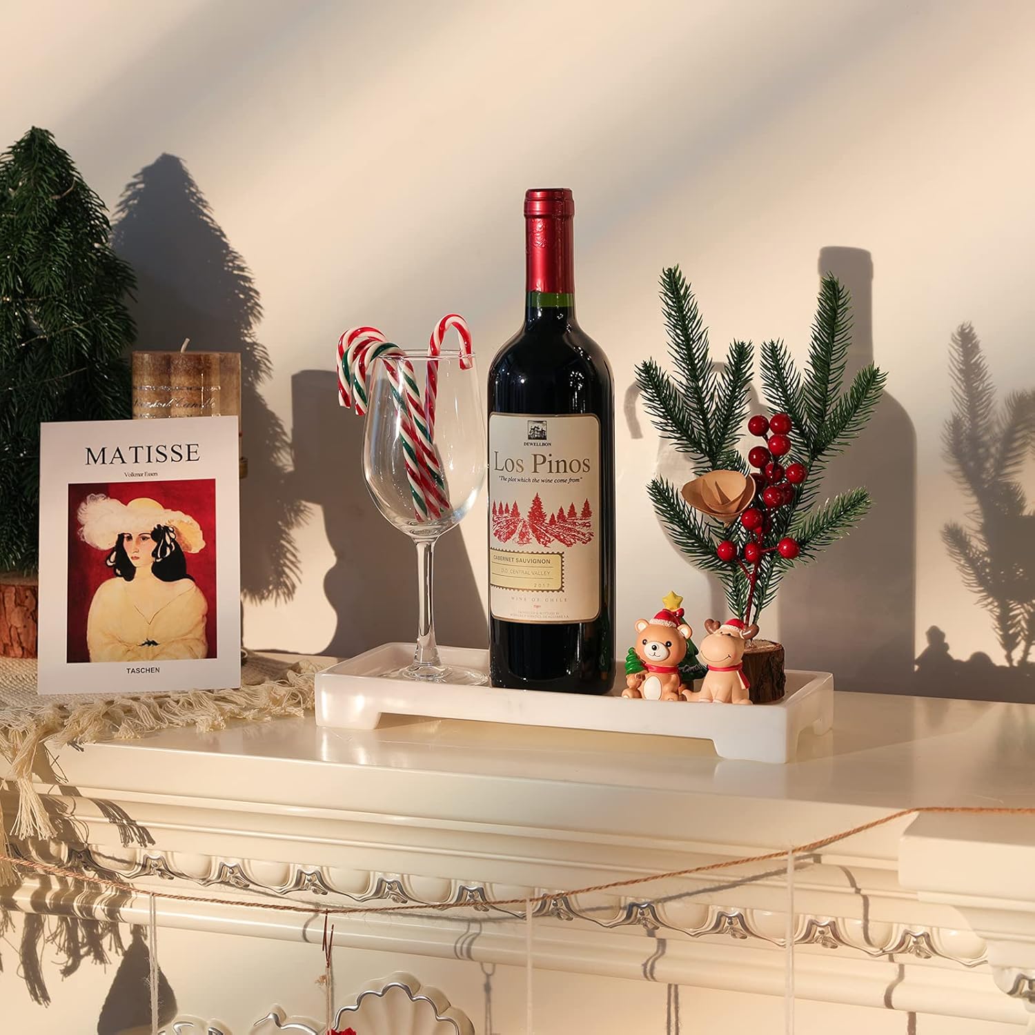 Luxspire Vanity Tray, Bathroom Tray Toilet Tank Storage Tray, Resin Kitchen Sink Trays, Vanity Countertop Organizer for Candles Soap Towel Perfume Holder Jewelry Dish, Marble Style-S- White Marble : Home & Kitchen