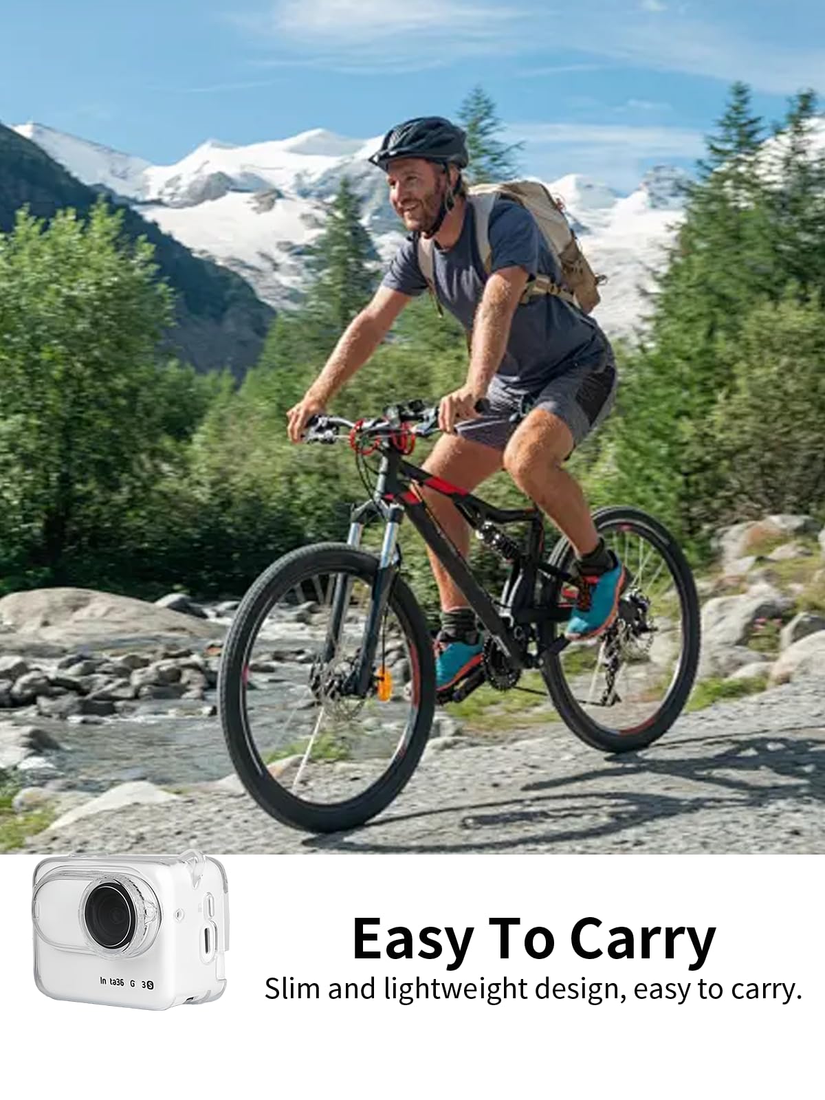 Etui na Insta360 GO 3S silikonowe etui na aparat sportowy, trwała i przyjazna dla środowiska torba na aparat sportowy z precyzyjnymi otworami i kompatybilnością ładowania, przezroczyste