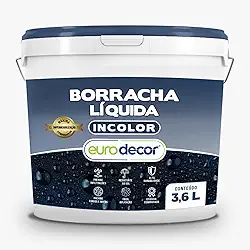 Borracha Líquida Incolor Euro Decor 3.6 Litros Impermeabiliza Telhados e Calhas